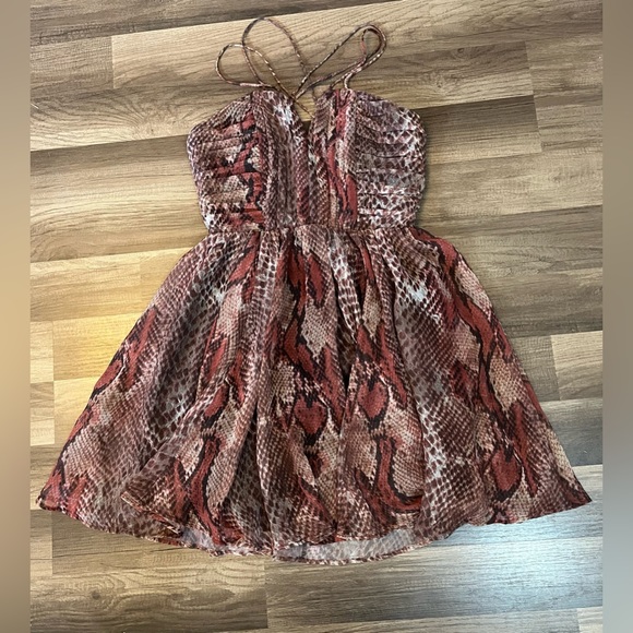 NWOT W118 by Walter Baker Daphine Dress Snake Print Red SZ XS - Picture 6 of 14